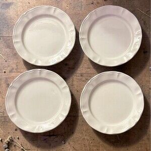 Vintage Varages France Luberon White 10.5” Dinner Plates - Set Of 4